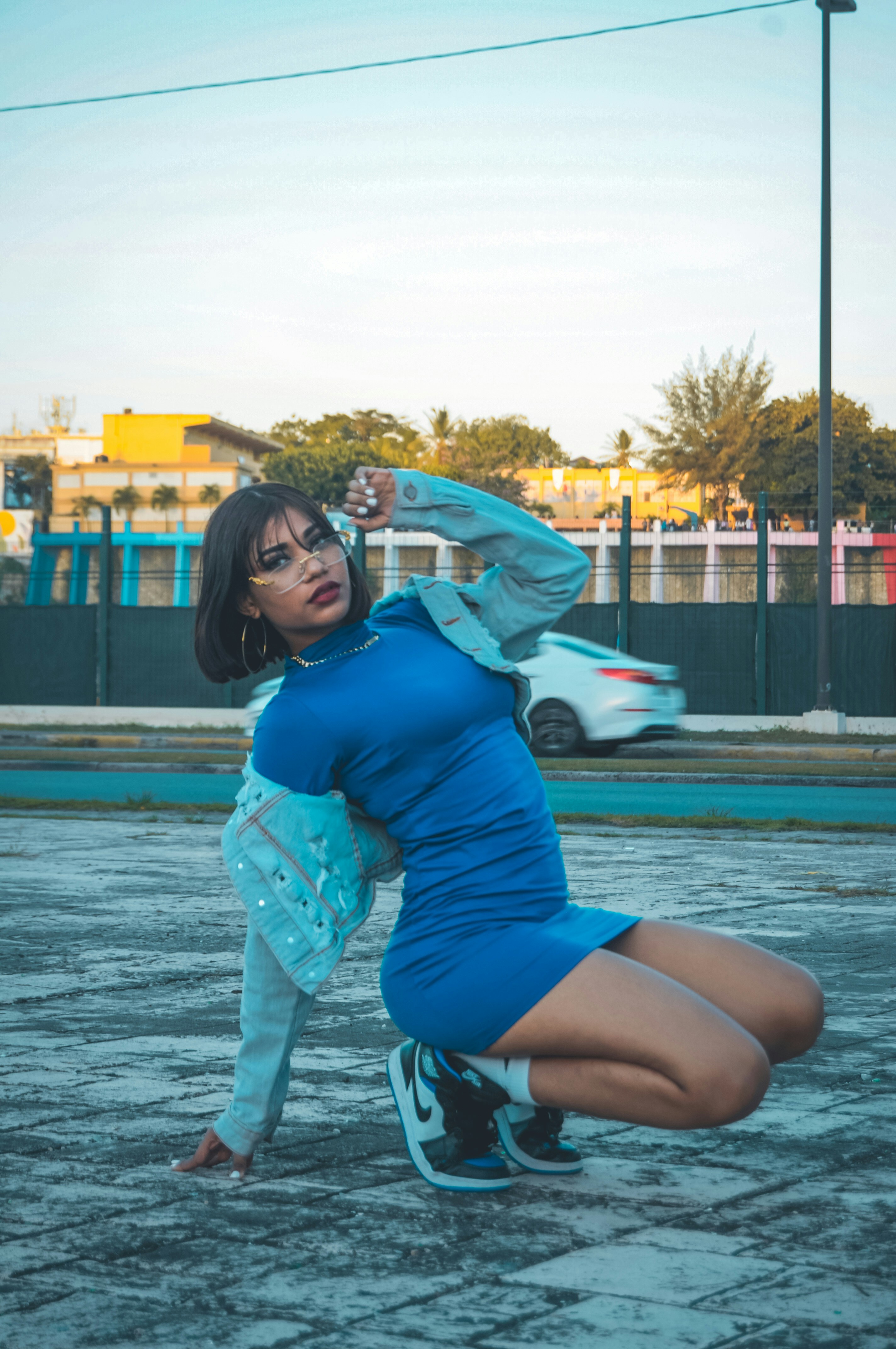 Vestido Intense Manga Longa Azul Foto 1